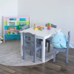 5pc Kids' Wood Table And Chair Set White/Gray - Humble Crew 12 5pc Kids' Wood Table And Chair Set White/Gray - Humble Crew -Baby Trend Store GUEST da4d5424 6b09 4eda 9484 897dfb986ea0
