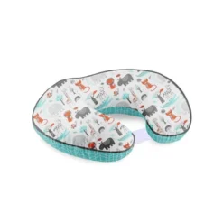 Bacati - 3 Pc Safari Jungle Aqua Orange Gray Boys Hugster Feeding & Infant Support Nursing Pillow