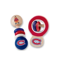 Baby Fanatic Wood Rattle 2 Pack - NHL Montreal Canadiens Baby Toy Set