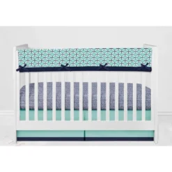 Bacati - Noah Mint Navy 6 Pc Crib Bedding Set With Long Rail Guard Cover -Baby Trend Store GUEST e7d43660 78e0 47f7 aa49 f102e2a20b8f