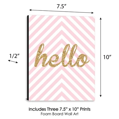 Big Dot Of Happiness Hello Little One - Pink And Gold - Baby Girl Nursery Wall Art & Kids Room Decor - Gift Ideas - 7.5 X 10 Inches - Set Of 3 Prints 5 Big Dot Of Happiness Hello Little One - Pink And Gold - Baby Girl Nursery Wall Art & Kids Room Decor - Gift Ideas - 7.5 X 10 Inches - Set Of 3 Prints - Image 3