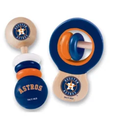 Baby Fanatic Wood Rattle 2 Pack - MLB Houston Astros Baby Toy Set