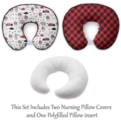 Bacati - 3 Pc Lumberjack Red Black Gray Boys Hugster Feeding & Infant Support Nursing Pillow -Baby Trend Store GUEST f5791177 7ff7 48ef aff4 6e132a00871c