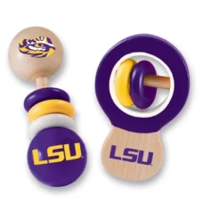Baby Fanatic Wood Rattle 2 Pack - NCAA LSU Tigers Baby Toy Set