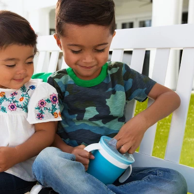 Munchkin SnackCatch & Sip 2-in-1 Snack Catcher And Spill Proof Cup - Blue - 9 Fl Oz 4 Munchkin SnackCatch & Sip 2-in-1 Snack Catcher And Spill Proof Cup - Blue - 9 Fl Oz - Image 2