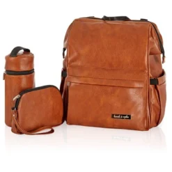 Hannah & Sophia Soho Large Traverse Baby Diaper Bag Backpack In Cognac, Water Resistant Changing Pad & Mini Mom Tote Included, Brown -Baby Trend Store GUEST fc1ed095 02a7 486e 8d80 7ccffb517bd7