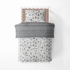 Bacati - Owls In The Woods Beige/Gray 4 Pc Toddler Bedding Set -Baby Trend Store GUEST ff9315ce 4dcb 43f0 9f8e c676a188150c